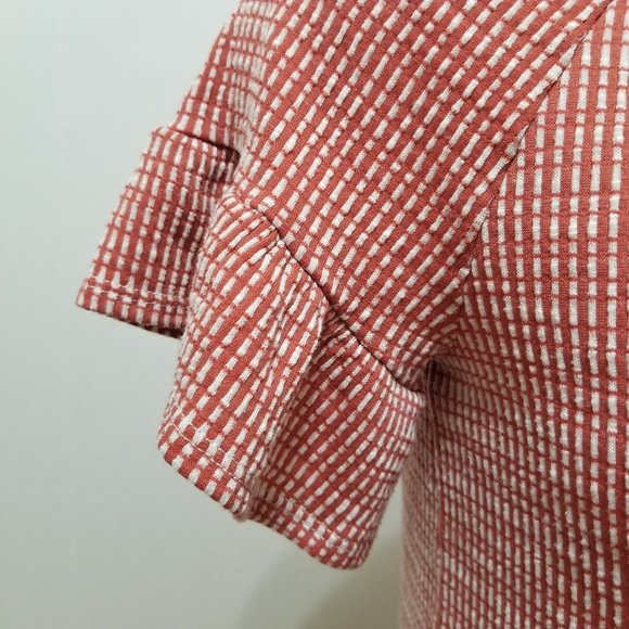 W5 top Small Peasant Ruffle striped raglan relaxed keyhole textured knit Anthro - Picture 6 of 13